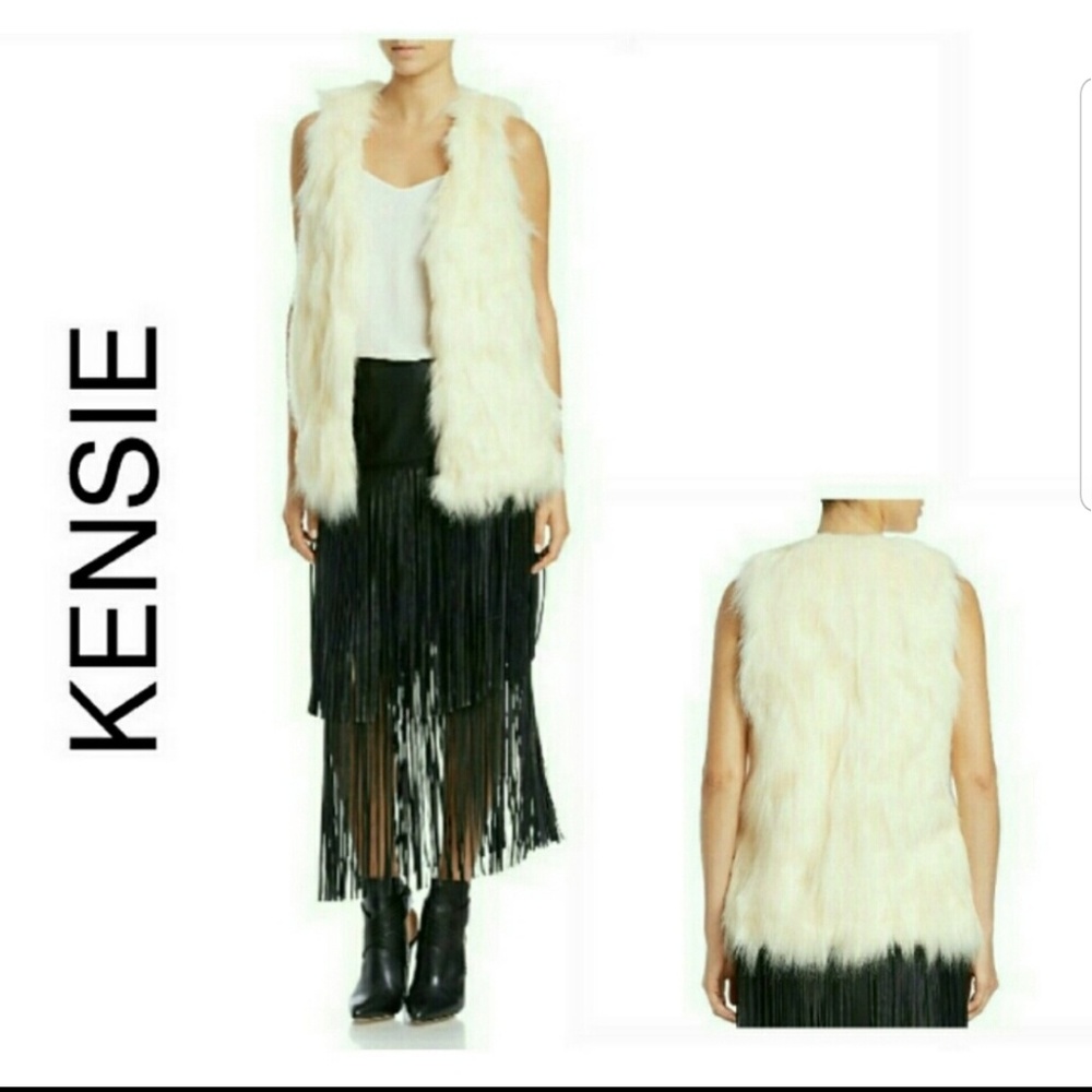 NWOT Faux fur white vest